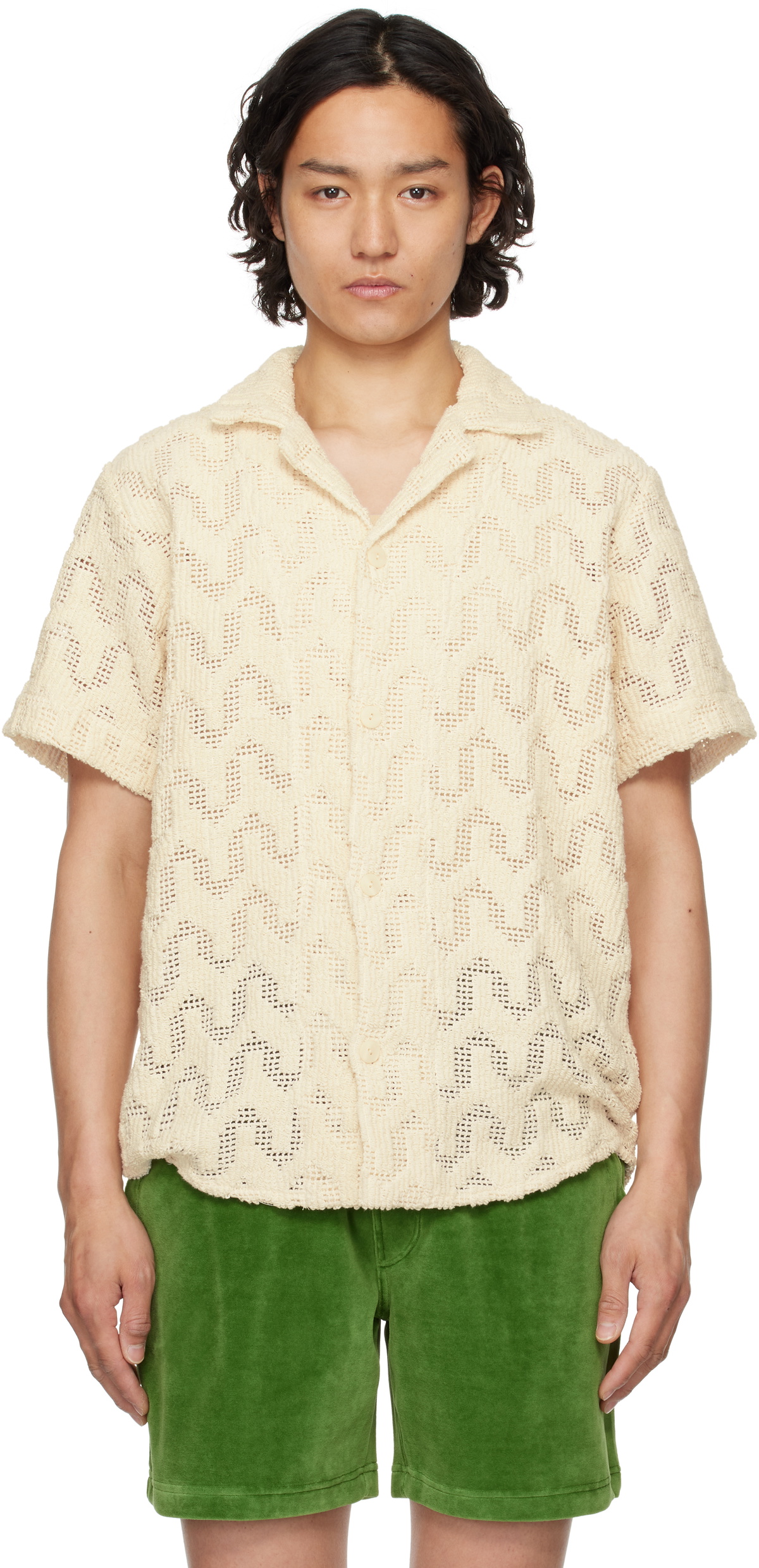 トップス OAS/ Atlas Cuba Crochet Shirt (Lace) OAS Atlas Cuba Crochet Shirt – Kempt