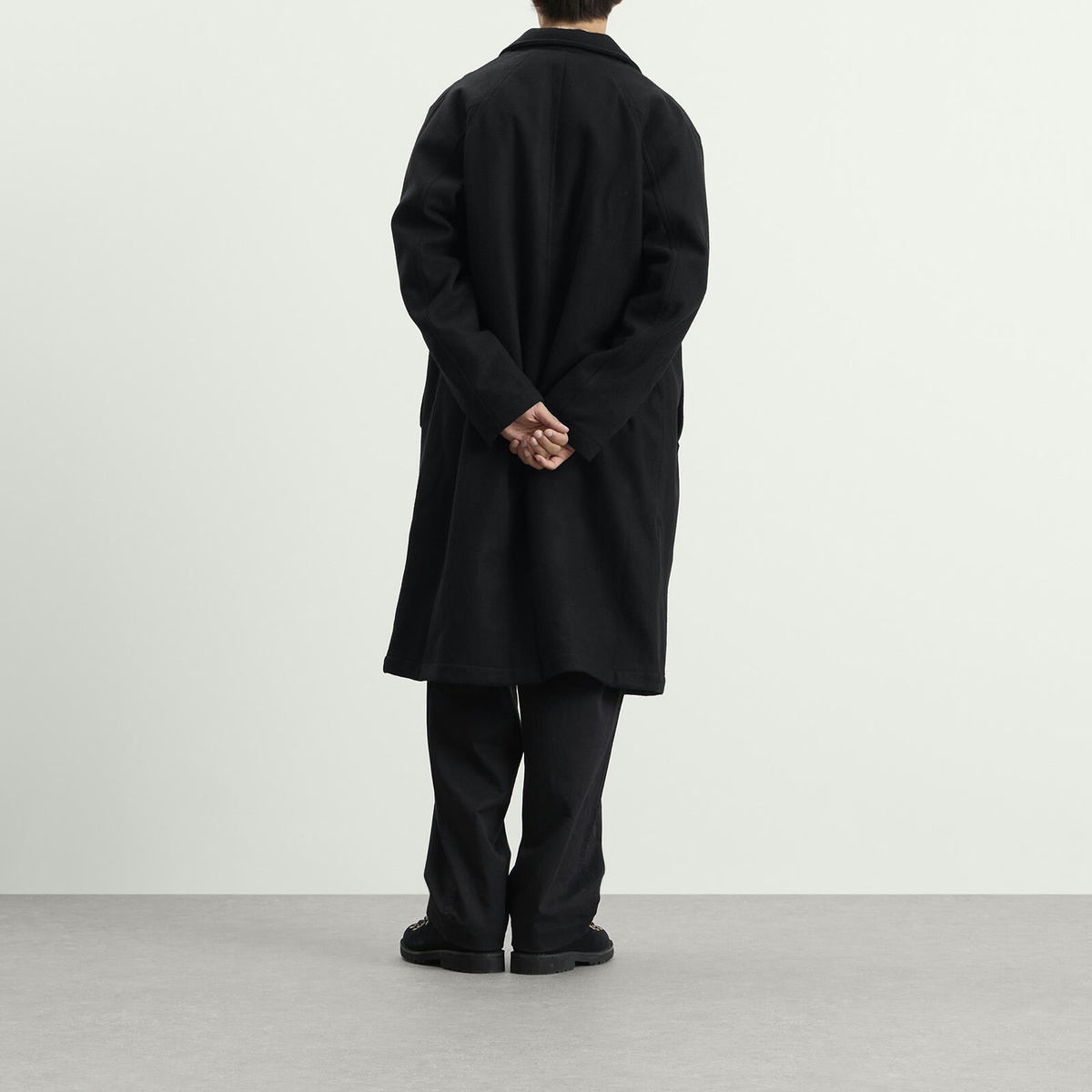 Universal Works Men's Mowbray Mac Coat in Black