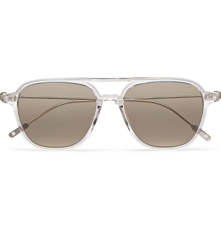 Photo: Montblanc - Navigator Aviator-Style Acetate Sunglasses - Gray