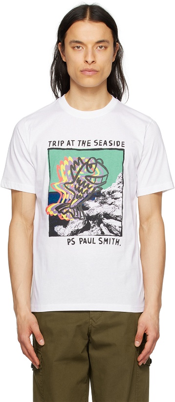Photo: PS by Paul Smith White Seaside T-Shirt