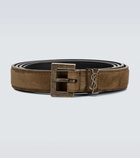 Saint Laurent - Monogrammed suede belt