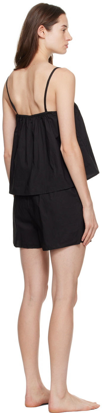 Deiji Studios Black 'The Placket Strap' Top & Shorts Set