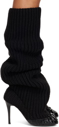 We11done Black Knee High Knit Tall Boots
