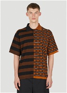 Contrast Panel Polo Shirt in Brown
