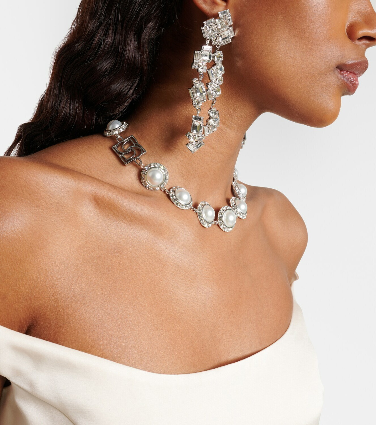 Magda Butrym Crystal-embellished faux pearl necklace