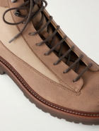 Brunello Cucinelli - Nylon-Trimmed Suede Hiking Boots - Brown