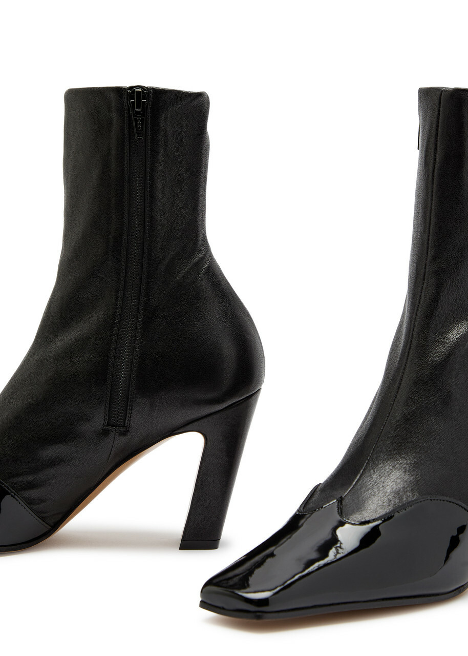 Khaite Nevada 85 Leather Ankle Boots Black