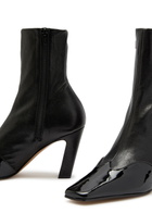Khaite Nevada 85 Leather Ankle Boots Black