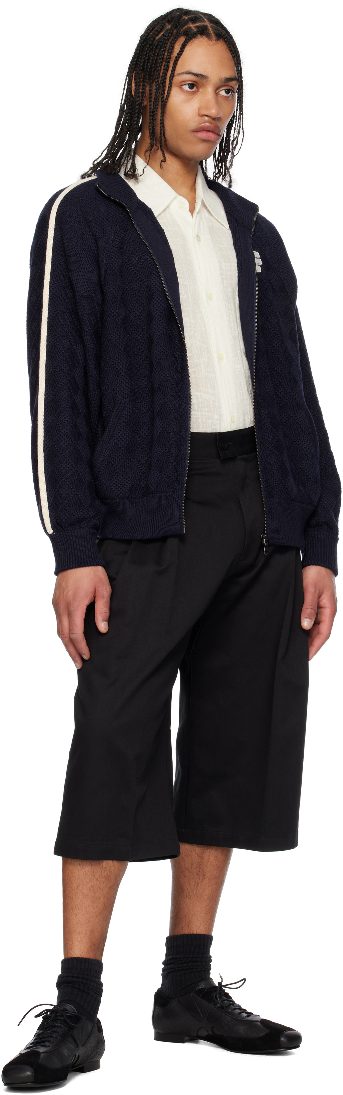 RICE NINE TEN Navy Knitted Training Track Jacket