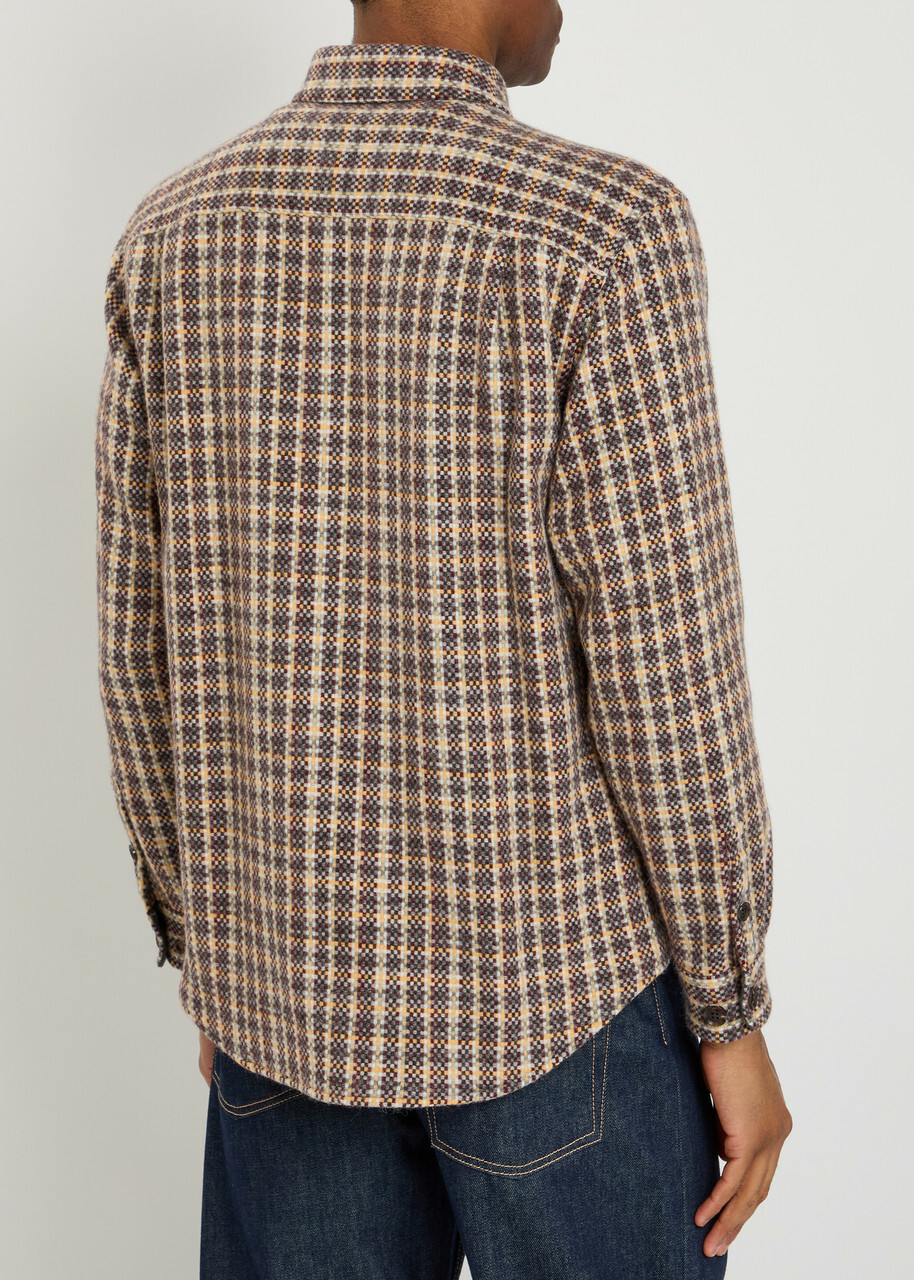 Vowels Checked Wool and Mohair-blend Overshirt Multicoloured