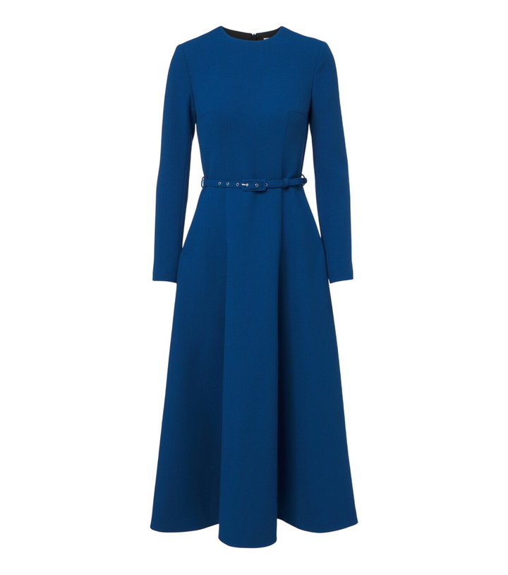 Photo: Emilia Wickstead Capucine belted wool crêpe midi dress