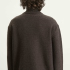 Maison Margiela Men's Wool Distress Half Zip Knit in Brown