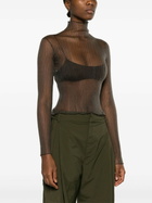 AISLING CAMPS Grey Modern Mist Sheer Long Sleeve Top