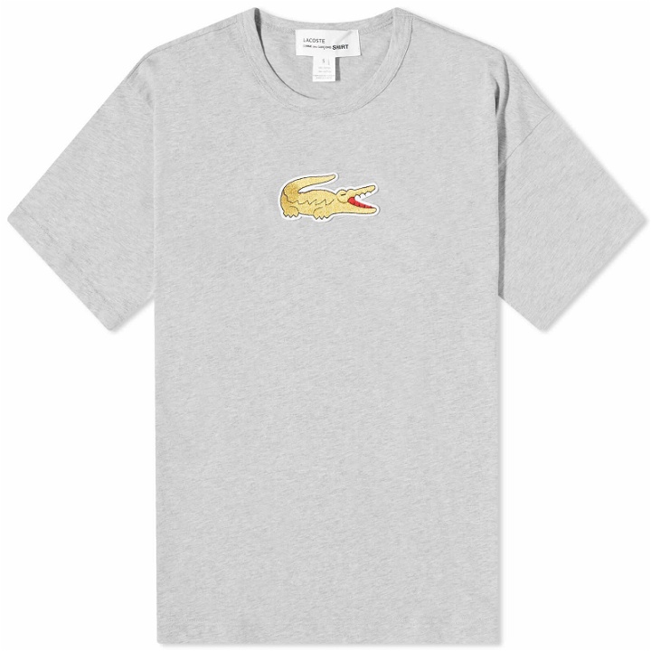 Photo: Comme des Garçons SHIRT Men's x Lacoste Large Croc Logo T-Shirt in Top Grey/Gold
