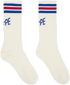 BAPE White STA Line Socks