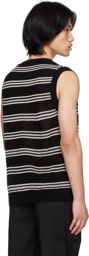 C2H4 Black & White Striped Vest