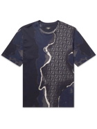 Fendi - Printed Cotton-Jersey T-Shirt - Gray