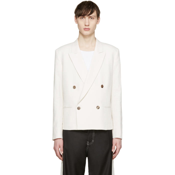 Photo: Paul Smith Off-White Double-Breasted Blazer