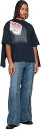 Jean Paul Gaultier Navy 'The Gaultier Label' Double T-shirt