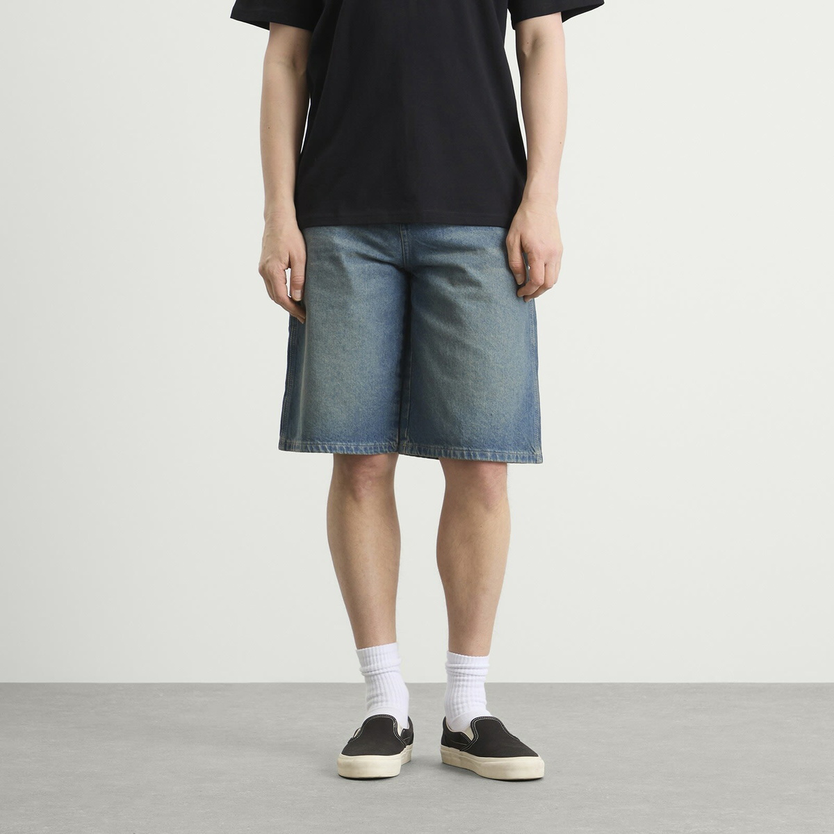 Dickies Men's 958 Loose Denim Shorts in Khaki Tinted Blue