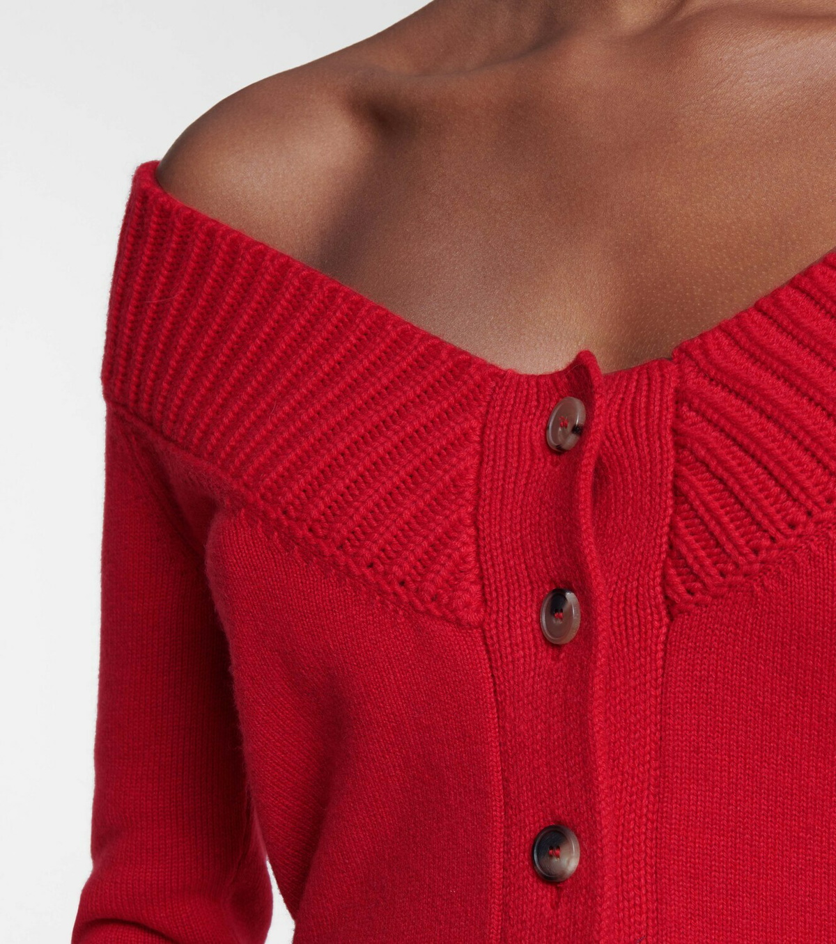 Alexander McQueen Off-shoulder cashmere cardigan