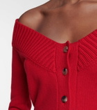 Alexander McQueen Off-shoulder cashmere cardigan
