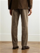 Ralph Lauren Purple label - Gregory Straight-Leg Pleated Cotton and Cashmere-Blend Corduroy Trousers - Brown