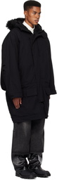 032c Black OSL2BER Dropped Waist Parka
