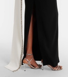 Roland Mouret Caped embellished satin crêpe gown