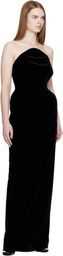 Mugler Black Lounge Velvet Maxi Dress