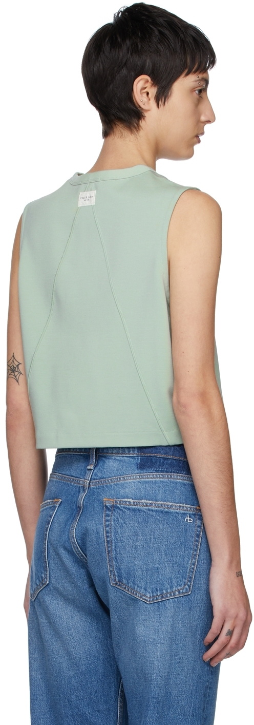 rag & bone Green Archetype Cropped Roxie Tank Top