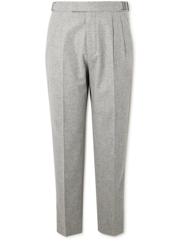 Photo: Ermenegildo Zegna - Tapered Wool and Cashmere-Blend Trousers - Gray