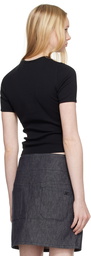 Courrèges Black Medusa Printed Contrast T-shirt