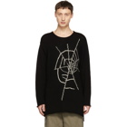 Yohji Yamamoto Black Spiderweb Crewneck Sweater