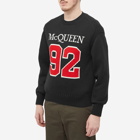 Alexander McQueen Men's 92 Crew Intarsia Knit in Black/Red/Ivory