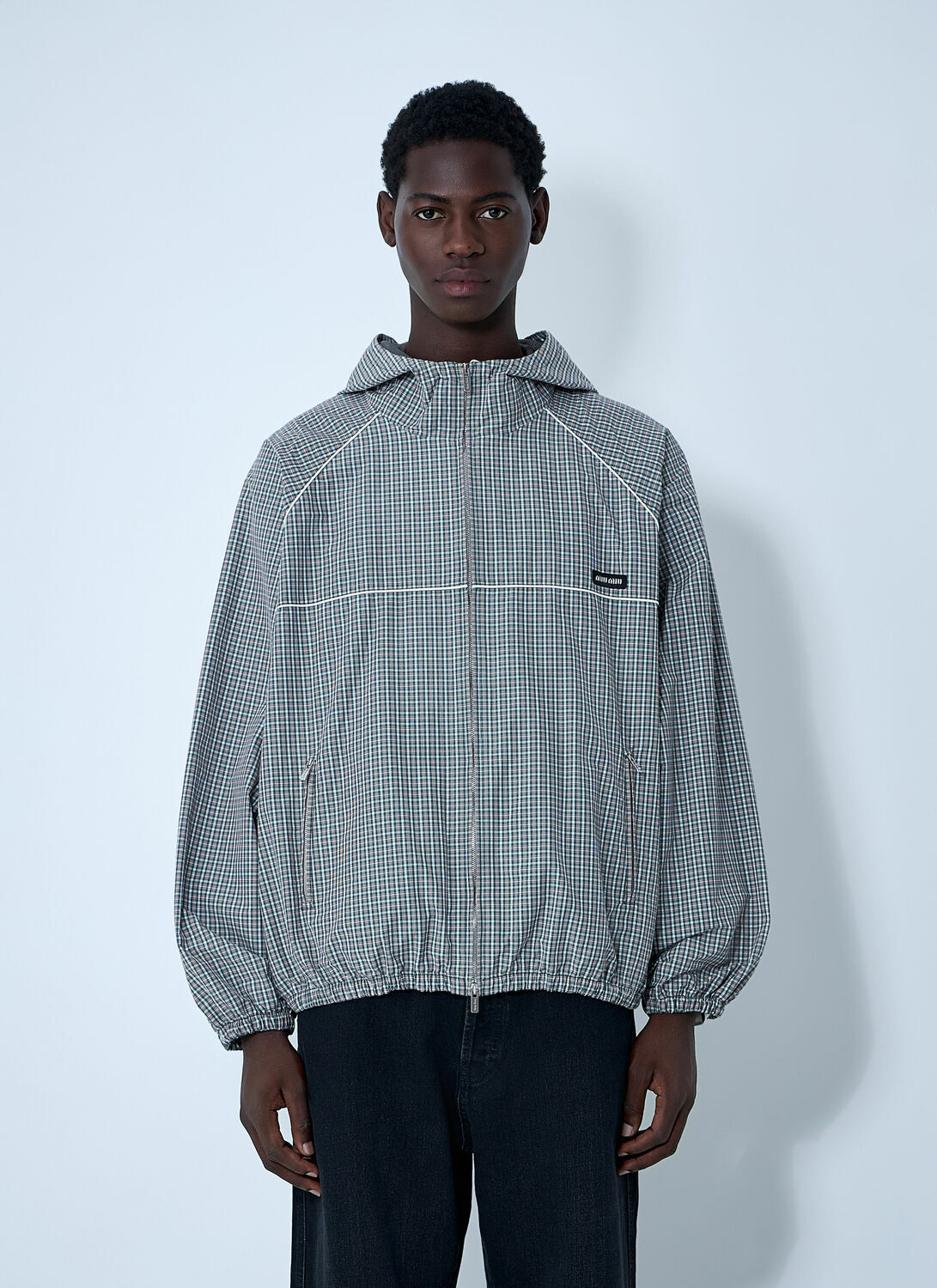 Miu Miu Check Hooded Jacket