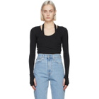 Helmut Lang Black Wrap Long Sleeve T-Shirt