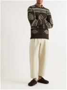 De Bonne Facture - Wool-Jacquard Sweater - Brown