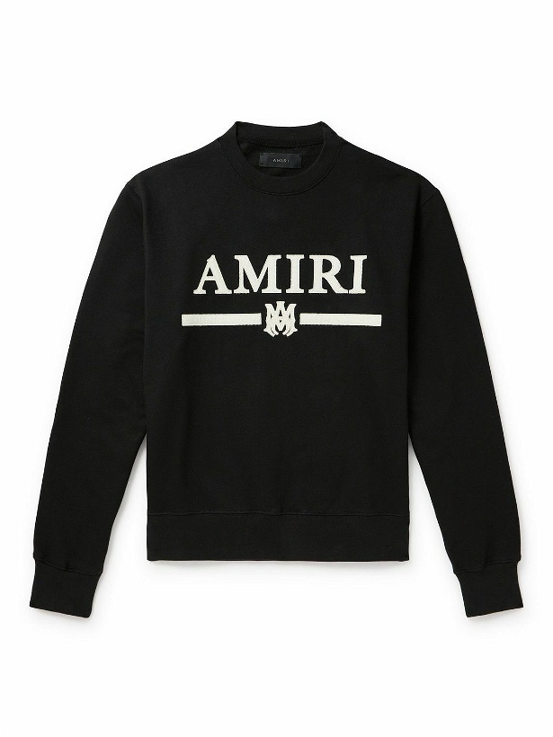 Photo: AMIRI - Logo-Appliquéd Cotton-Jersey Sweatshirt - Black