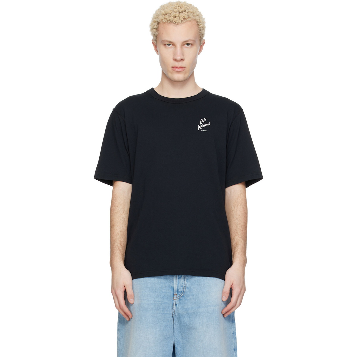 Maison Kitsuné Black 'Café Kitsuné' Relax T-shirt