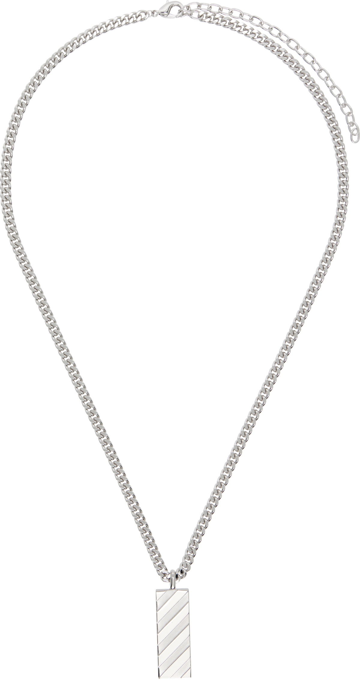 Off-White Silver Texture Paperclip Necklace Off-White