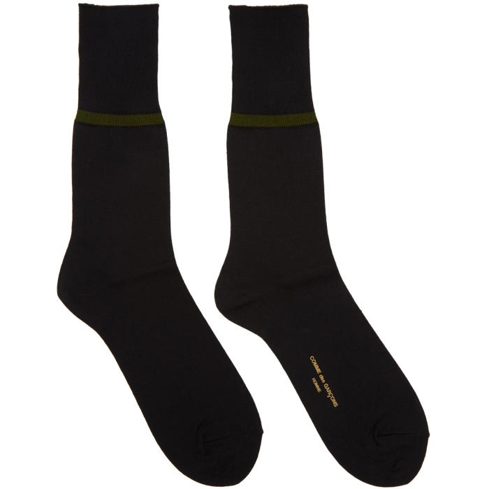 Photo: Comme des Garçons Homme Black Contrast Stripe Socks 