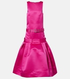 Ganni Belted satin midi dress