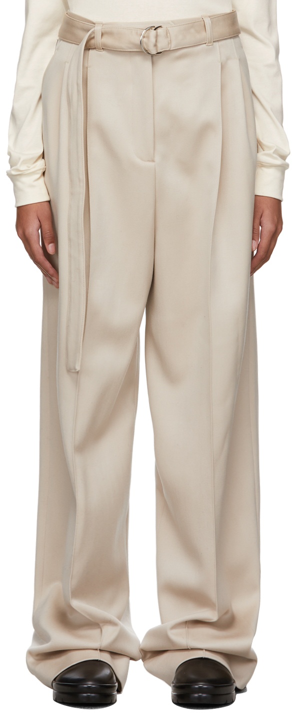 Peter Do Beige Signature Belted Tailored Trousers Peter Do