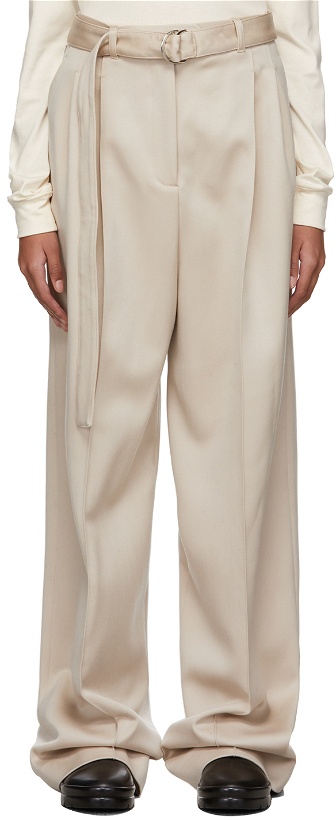 Photo: Peter Do Beige Signature Belted Tailored Trousers