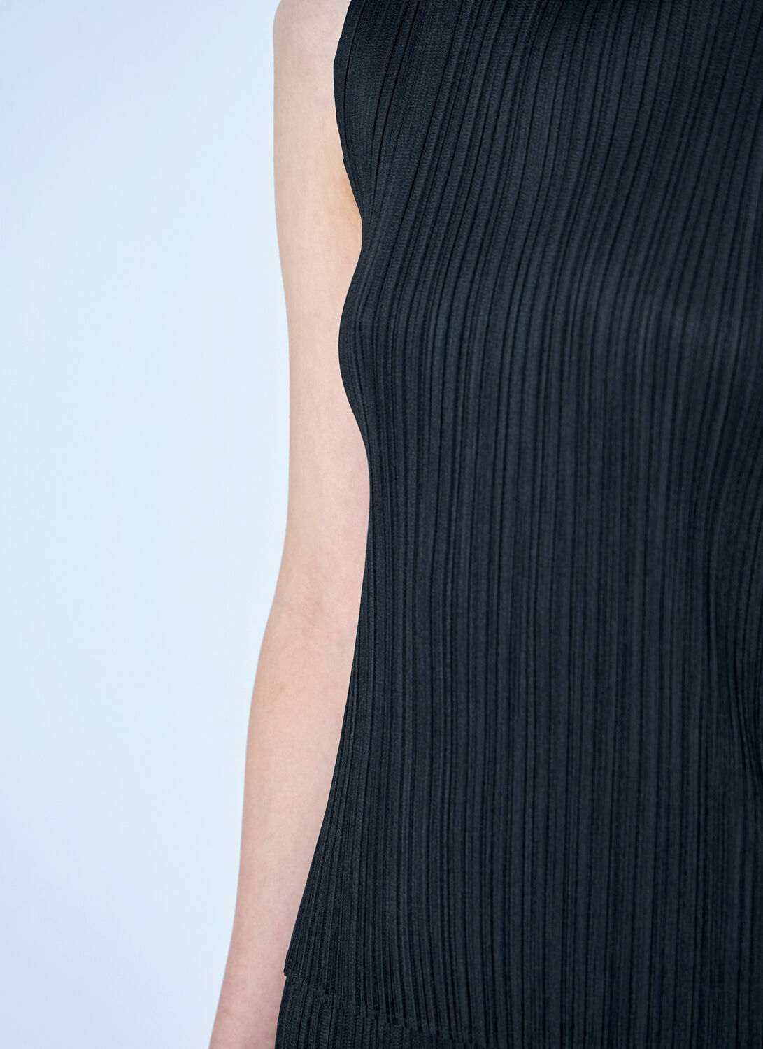Pleats Please Issey Miyake Sleeveless Ribbed High-Neck Top
