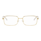 Bottega Veneta Gold Metal Rectangular Glasses