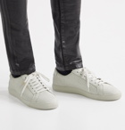 SAINT LAURENT - Andy Snake-Effect Leather Sneakers - White