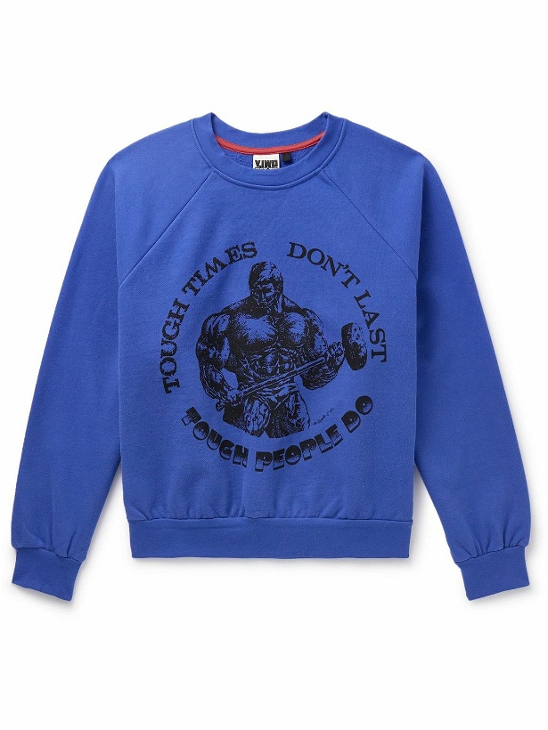 Photo: Y,IWO - Logo-Print Cotton-Jersey Sweatshirt - Blue
