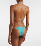 Oséree Lumière floral-appliqué lamé bikini